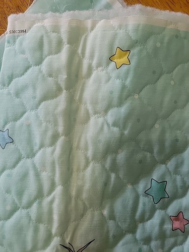 Precious Moments PRE-QUILTED Nursery Baby Fabric Panel Bear Balloons 1991 - Picture 7 of 7