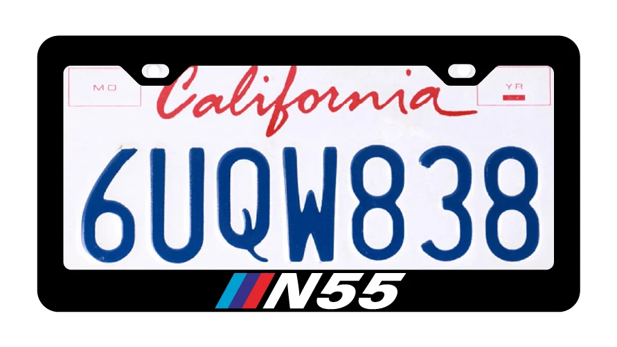 Marco de matrícula N55 muestra negra para BMW 135i 335i 235i 535i M2 X3 X5 640i Foto 3 de 4