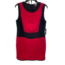 Vince Camuto Color Block Red & Black Dress w/ Pockets Size M Sleeveless AK41