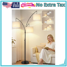 Arc Led Floor Lamp, Modern Black 3 Light Tall Floor Lamp for Bedroom, 2400lm ...