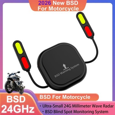 Motorcycle BSD01 24GHz Radar Blind Spot Monitor IP67 Waterproof LED Safety Alert