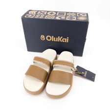 Olukai Women  s Pae Leather Slide Sandals