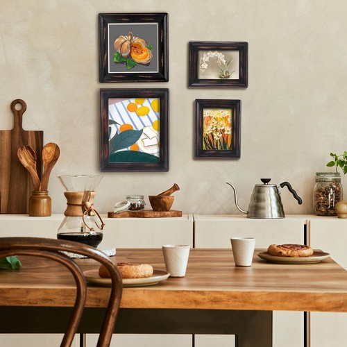 8x8 Wooden Picture Frames, Rustic Square Photo Frame Made Of Solid Wood And Real - Picture 6 of 6