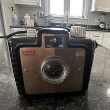 Kodak Brownie Bullet Camera Black Vintage Box Camera with Strap