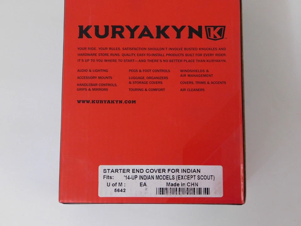 NUEVA CUBIERTA DE EXTREMO DE ARRANQUE CROMADA KURYAKYN 5642 2014-2018 modelos indios excepto Scout Foto 2 de 3