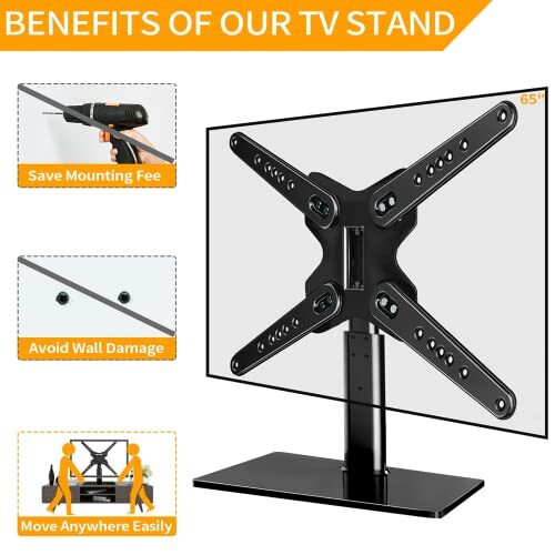 Universal Swivel TV Stand Moochain Base Table Top TV Mount for 37-70 Inch Fla...