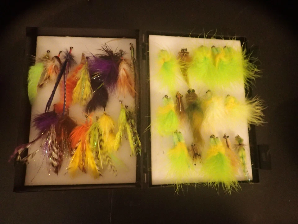 Billy Pate Tibor x30 flats pez hueso moscas atadas por Pat Ford estuche de madera con certificado de autenticidad Foto 3 de 4