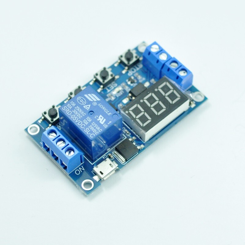 Modulo Rel&egrave; Temporale Digitale 4 Bit DC12V/24V 10A &ndash; Timer Ciclo On/Off Con Ritardo