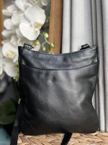 Marks & Spencer M&S black leather shoulder crossbody bag - Picture 1 of 10