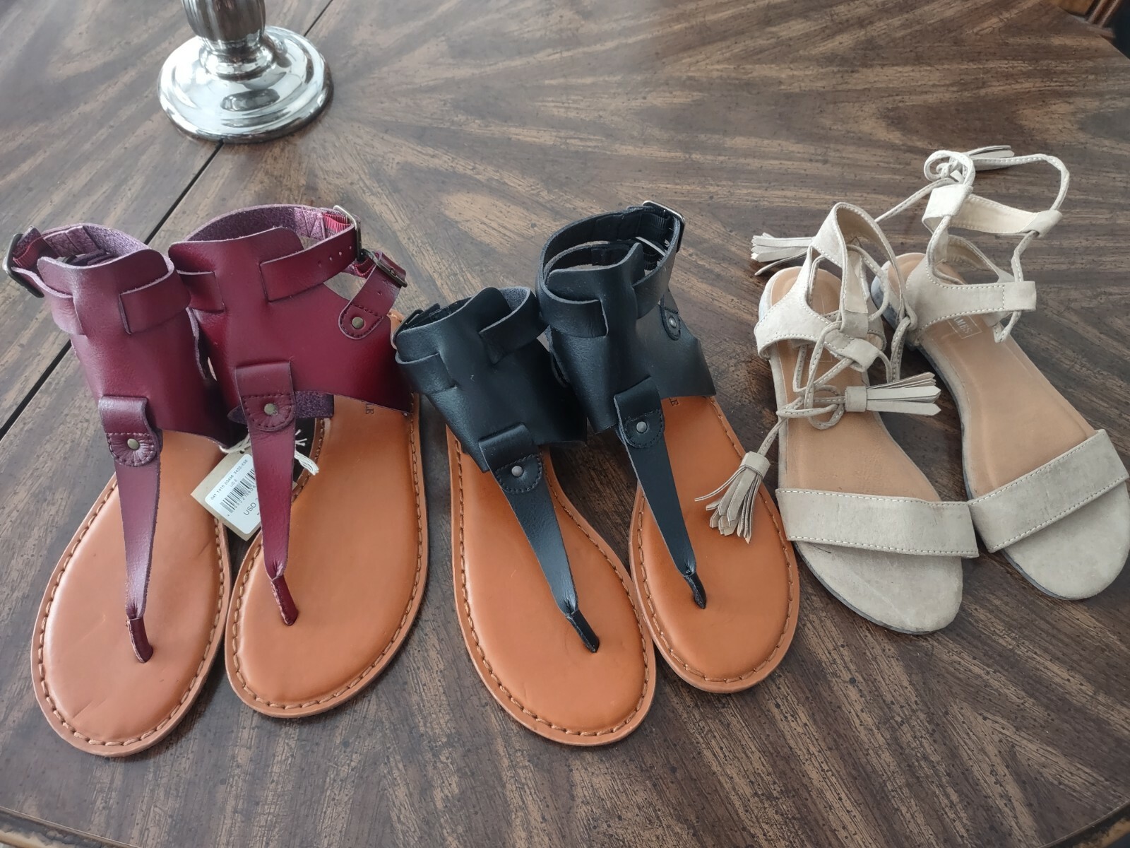 Lotto 3 sandali con tanga stile gladiatore ecopelle American Eagle taglia 6