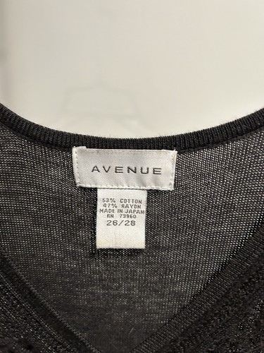 Avenue Women's Black Vneck Lace Knit Sweater Size 26/28 - Picture 3 of 4