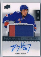 2016-17 UPPER DECK PREMIER ROOKIE AUTO PATCH 2 COLORS JIMMY VESEY 034/199 NEW