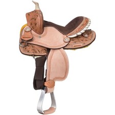 ROYAL KING PASADENA YOUTH BARREL SADDLE  BROWN CHOICE - 10 or 12 INCH SEAT 