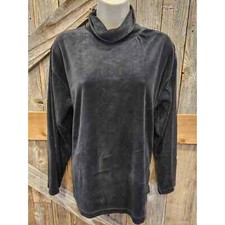Ellen Ashley made in USA velour black soft size medium mock neck ^*