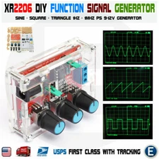 XR2206 Function Signal Generator DIY Kit Sine Output 1HZ-1MHZ + acrylic case USA