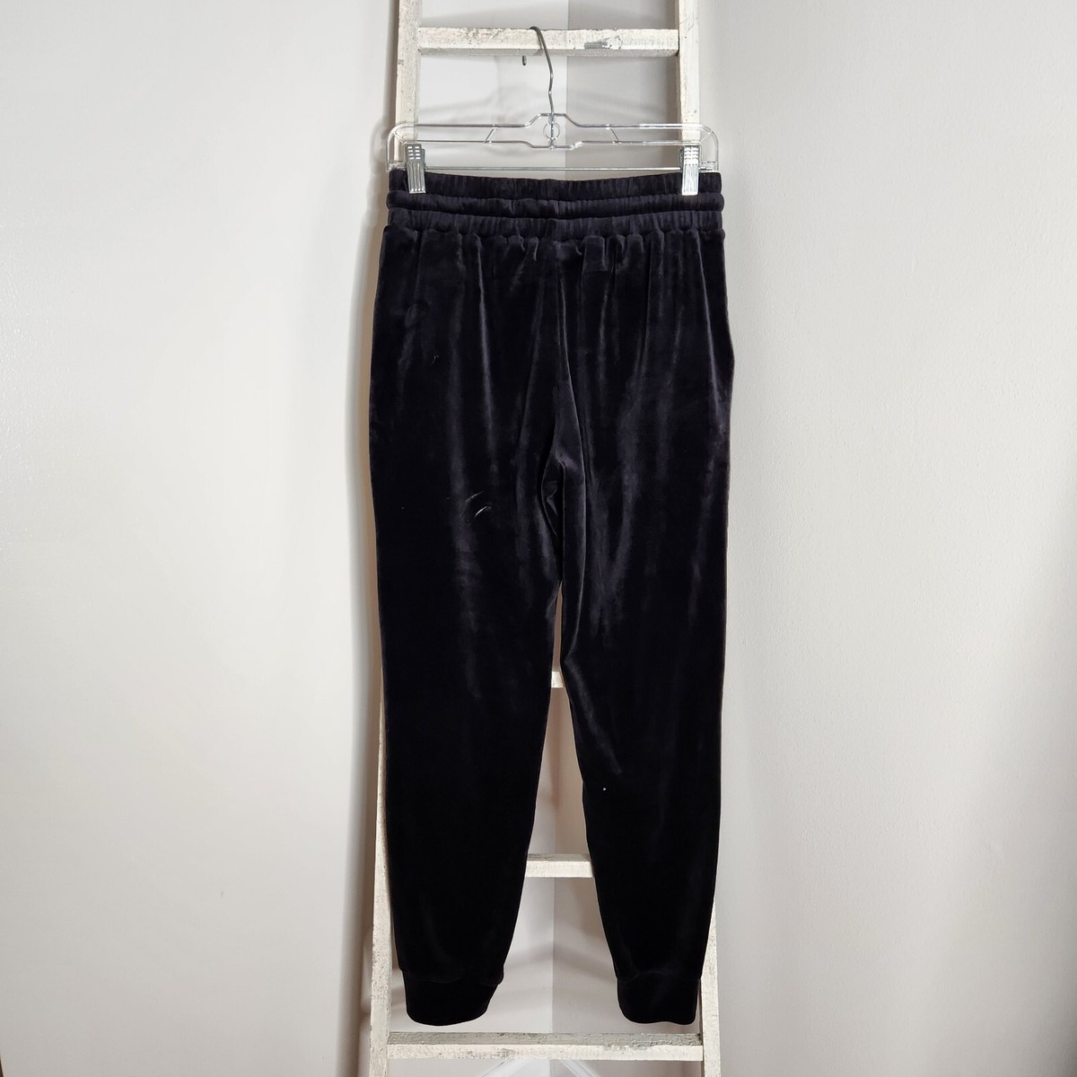 Spyder pants womens small black velour velvet fleece joggers