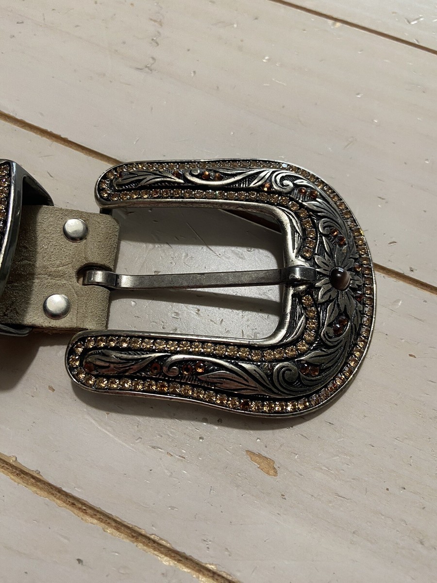 Leather Rock Women\'s Size 34 Belt Jeweled FCKJXSPYXSM Rivets Leather Belts Fashion Studded Rhinestone  main image 4