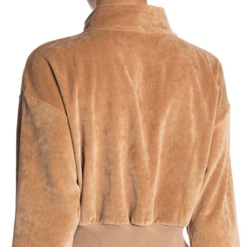 Abound Nordstrom Velour Quarter Zip Pullover Sweatshirt 4X Tan Amphora NWT - Picture 2 of 8