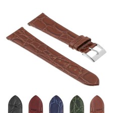 DASSARI Crocodile Embossed Leather Mens Croc Watch Band Strap