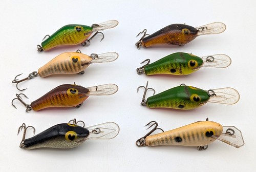 Lot De 19 Leurres De Pêche Vintage + 5 Cuillères - Cordell, Rapala, Heddon, Bomber, Rebel, Norman - Occasion Bon état