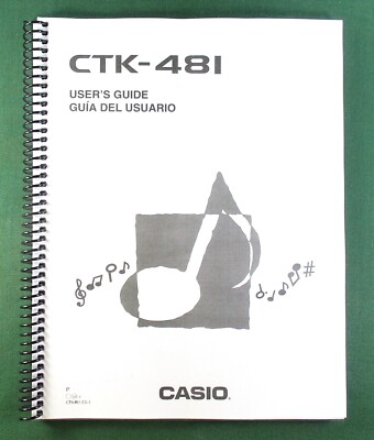 Casio CTK-481 Instruction Manual: 49 Pages Coil Bound & Protective Covers!