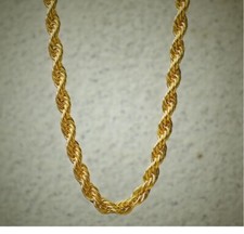 Solid 18K Yellow Gold Filled Tarnish-Free 16-32" 4mm Italian Rope Chain Necklace
