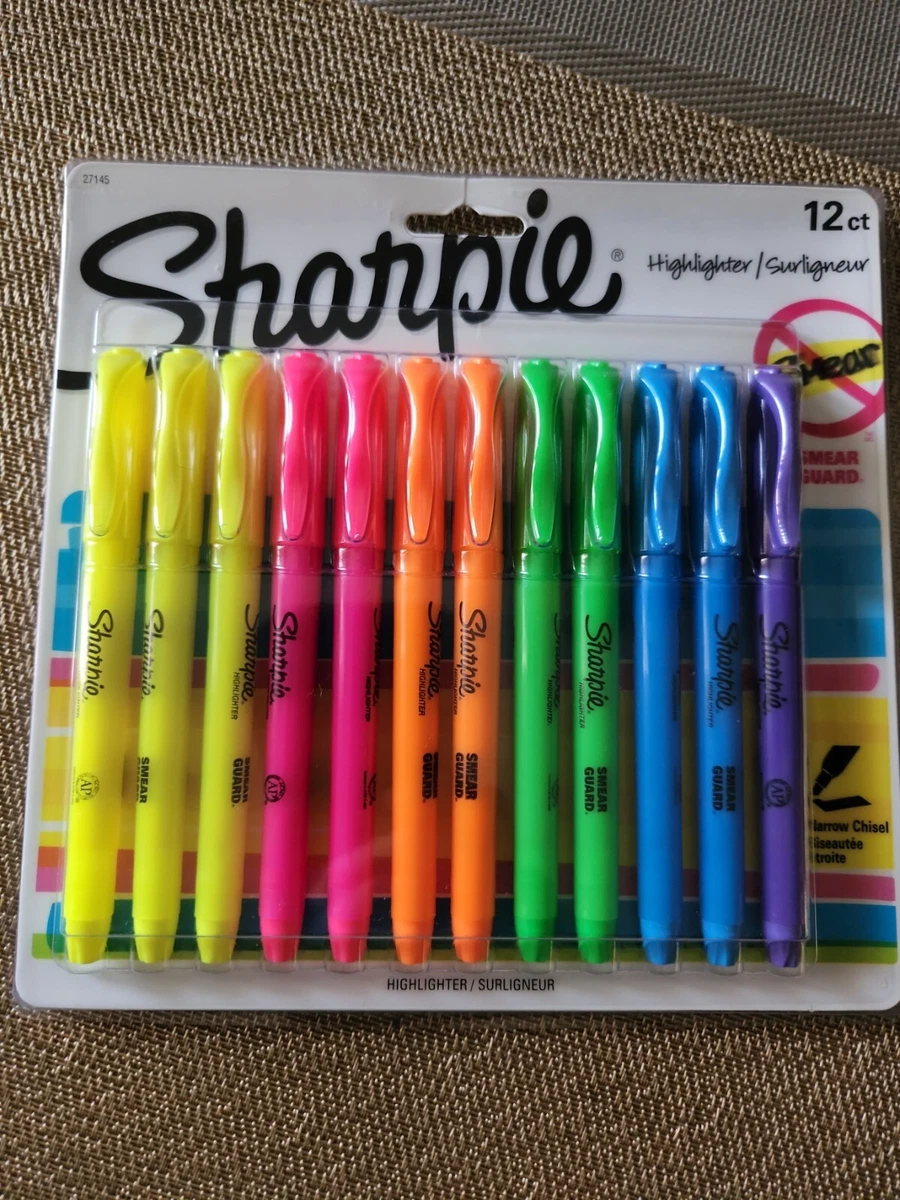 Sharpie 27145 Pocket Highlighters, Chisel Tip, Assorted Colors, 12-Count -  2 Pack