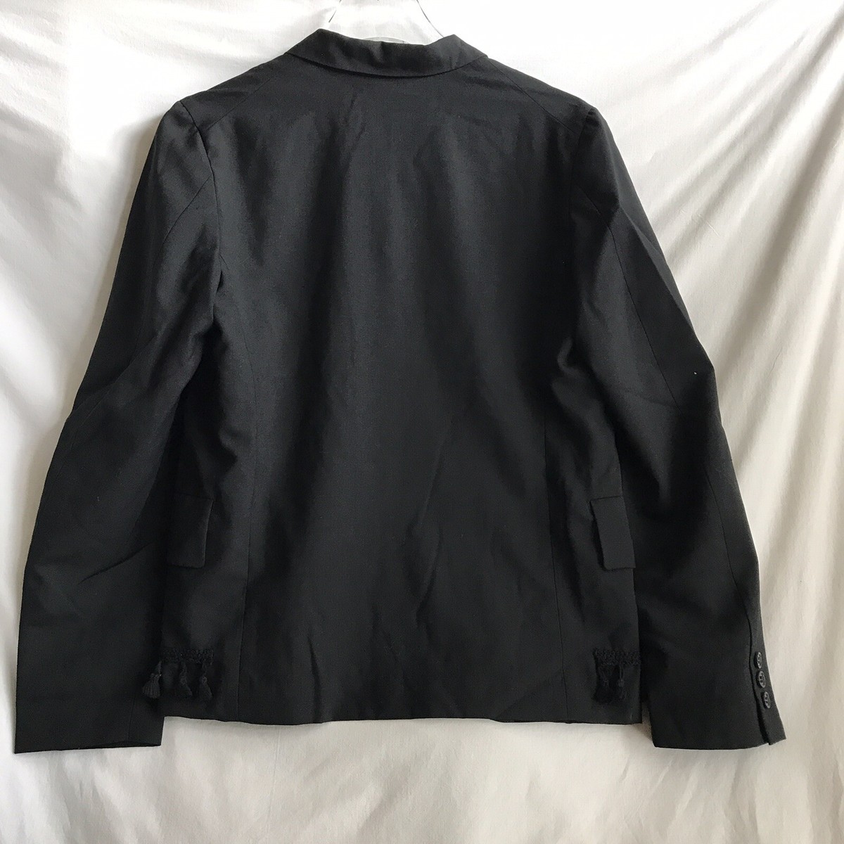 Veste COMME DES GARÇONS Noir à Franges - Taille S, Style Blazer Embellished, Occasion Très Bon état