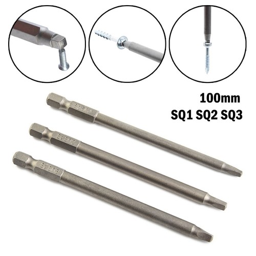 SQ1-SQ3 S2 Alloy Steel Square Head Electric Screwdriver Head Screw Driver Bits - Picture 7 of 8