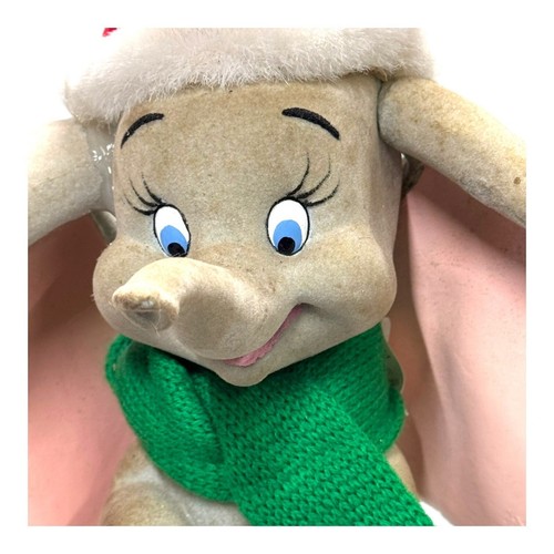Vintage Telco Motion-Ettes Dumbo animierte Weihnachtsfigur Schal & Nikolausmütze LESEN - Bild 10 von 12