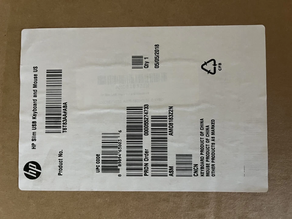 HP Keyboard and Mouse USB Slim US Black New - Image 2 of 2