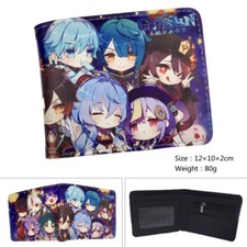 Anime Genshin Impact Men's Wallet Leather PU Bifold Wallet Coin Purse Money Cilp