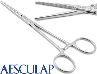 AESCULAP BH642R Kocher-Ochsner Hemostatic Clamps STR 1x2 Teeth Forceps 6.25''