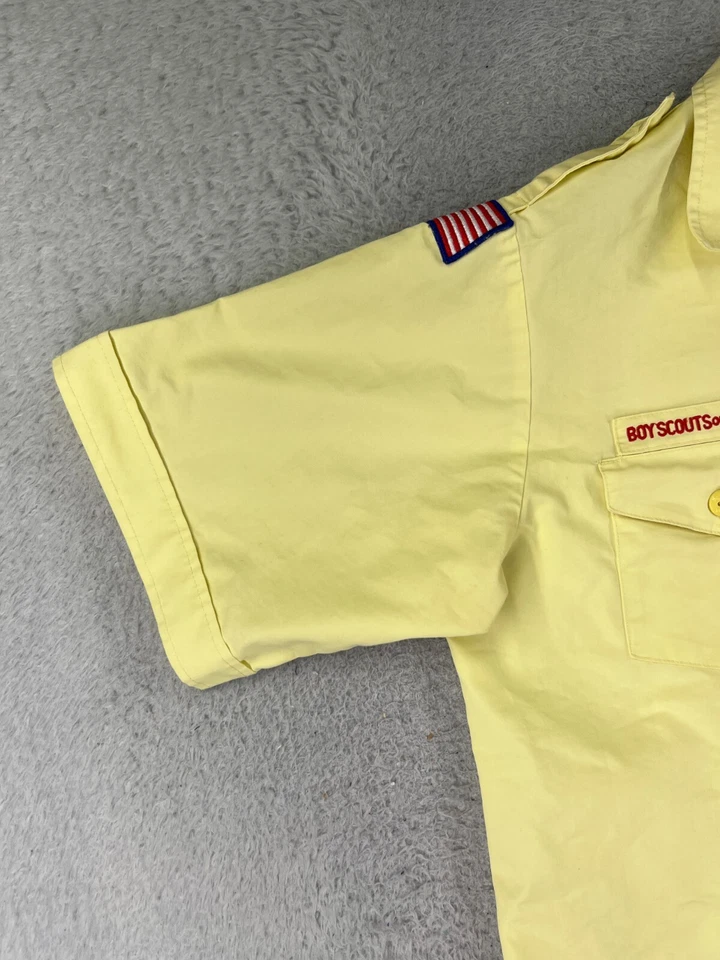 Boy Scouts of America Shirt Womens 14 Yellow Official Blouse Button Up US Made - Image 3 of 4
