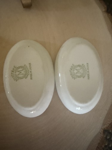 Vintage Celery Platter w/6 Matching Salt Dips Hand Painted Chinoiserie MCM - Picture 9 of 21