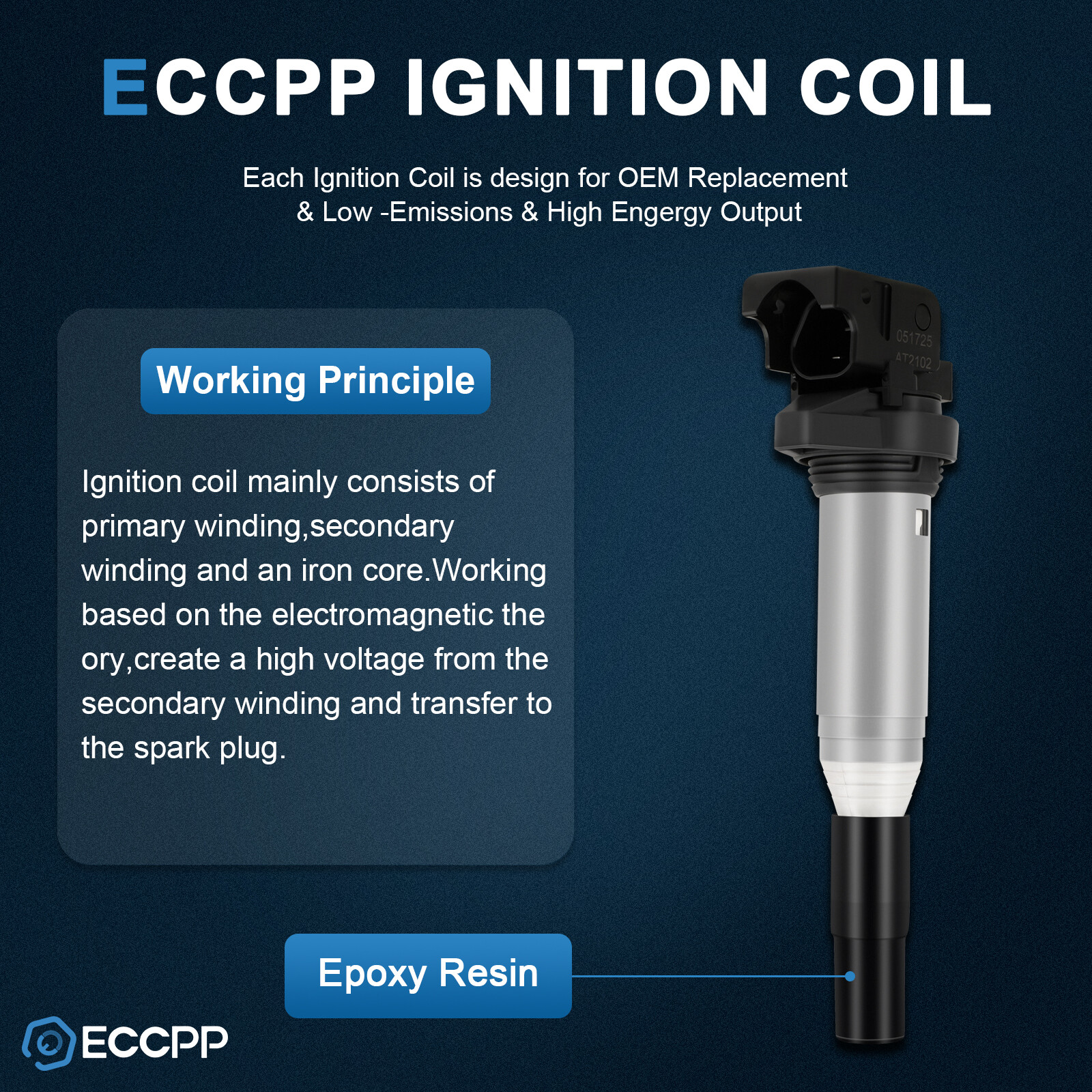 ECCPP 6 Ignition Coils For 07-13 BMW 328i 07-10 BMW 335i 08-13 BMW 128i L6 3.0L