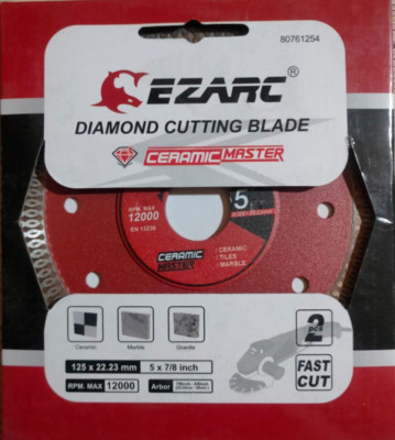 2x EZARC Diamant Trennscheibe 125 mm x 22,23 für Keramik, Granit, Marmor 12000+-