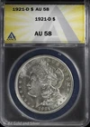 1921-D $1 Morgan Silver Dollar ANACS AU 58
