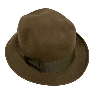 VINTAGE Dobbs Fifth Avenue Fedora Brown Hat 7 1/4 CLEAN WOOL SILK