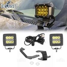 Over Hood LED Light Pod Bracket Wire Kit For Chevy Silverado GMC Sierra 1999-06