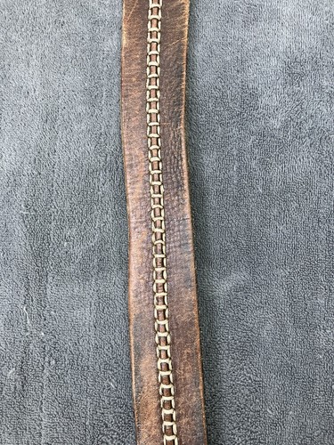 Cintura vintage Abercrombie Fitch A&F in pelle marrone da uomo 28 piccole cuciture USA - Foto 9 di 15