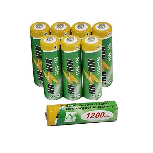 8pack Rechargeable Batteries 1.2v Nimh Aa 1200mah For Outdoor Solar Garden Light-image