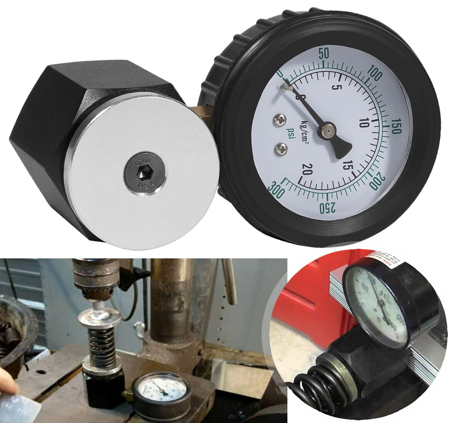 66835 0-300 PSI Universal Mini Valve Spring Tester For Vise Jaws and Arbor Press