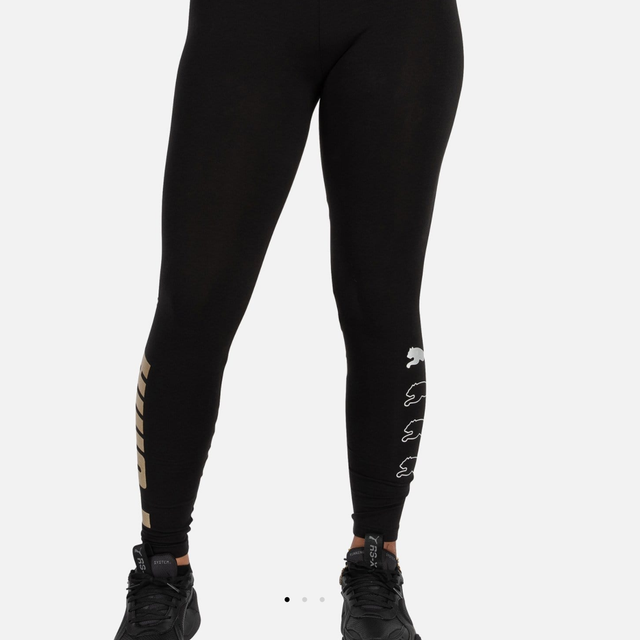 puma leggings black and gold