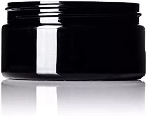 8 oz. Black PET Wide Mouth Single Wall Jar with 89-400 Neck Finish 6 Pack - Picture 2 of 2
