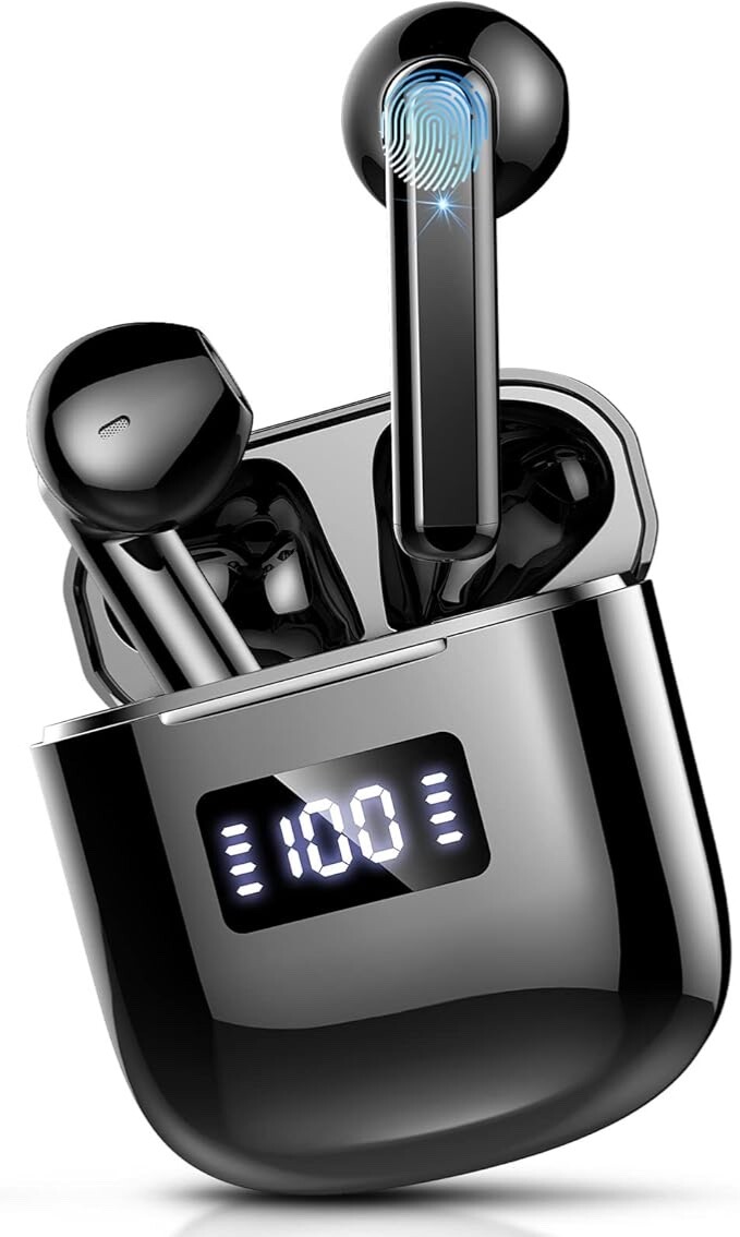 Wireless Headphones, IP7 Wireless Earbuds with 4 Mics ENC, Bluetooth 5.3 in Ear