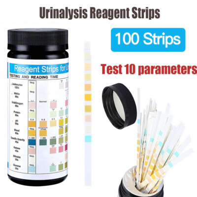 100pcs Strips URS-10T Urine Dipstick 10 Parameter Urinalysis Reagent Test Strips