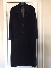 Womens Kristen Blake 100% Wool, Lined, Maxi Length Dark N. Blue, Sz 10p, Nice