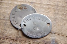 Relic WW2 RAC RTR dogtag Army Service Corps pre WW2 number - ETHERIDGE 184680