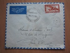 BEAU TIMBRE POSTE AERIENNE D'INDOCHINE N°7 SUR LETTRE+ CACHET FORCES NAVALES (a)